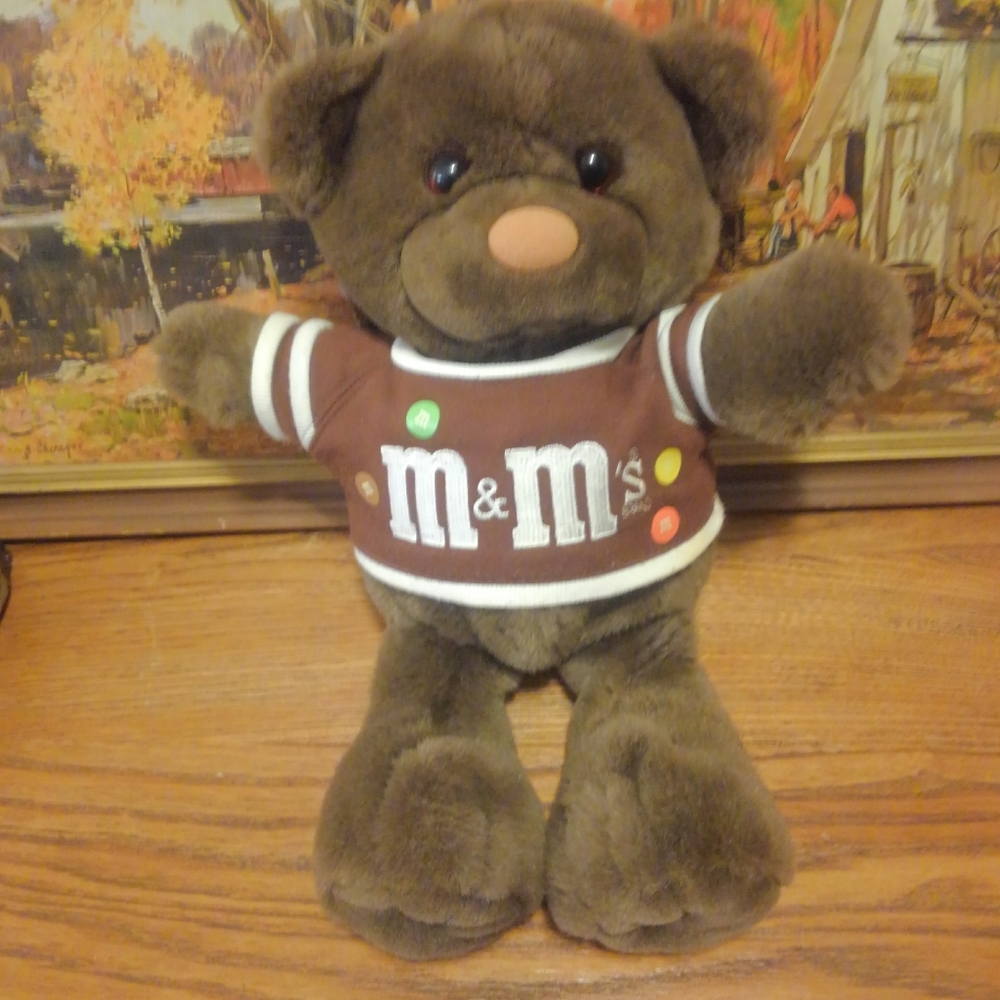 Vtg 80s 🐻 Plush m&m's Teddy Bear Stuffed Animal vintage Shirt 15" Mars Candy